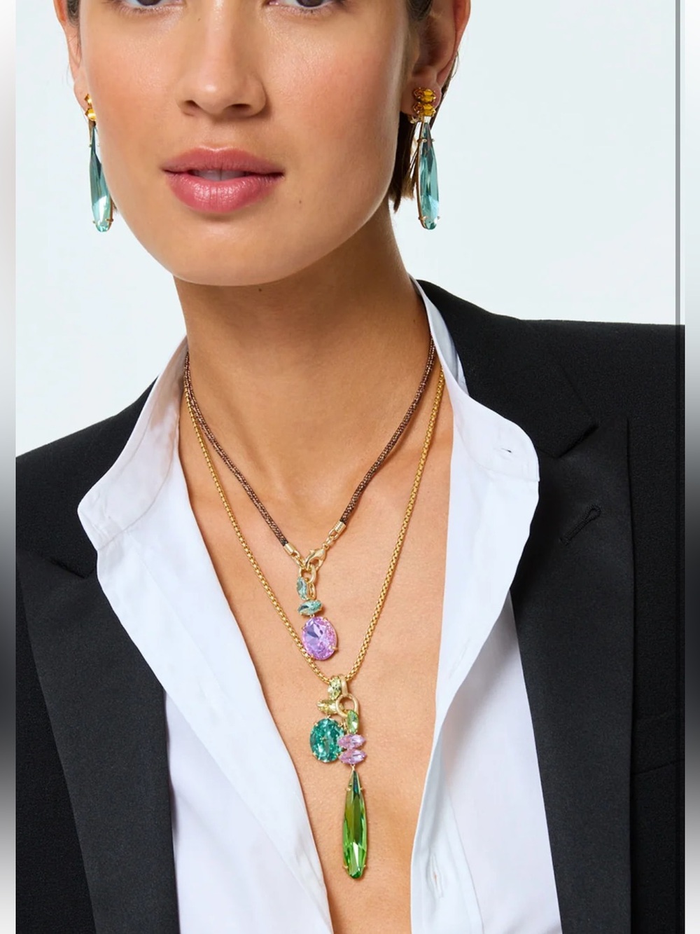 Roxanne Assoulin Crystal Granita Le Petite Cord Necklace